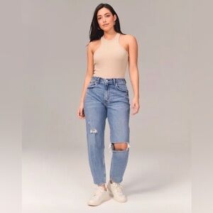Abercrombie & Fitch Distressed Blue Boyfriend Jeans